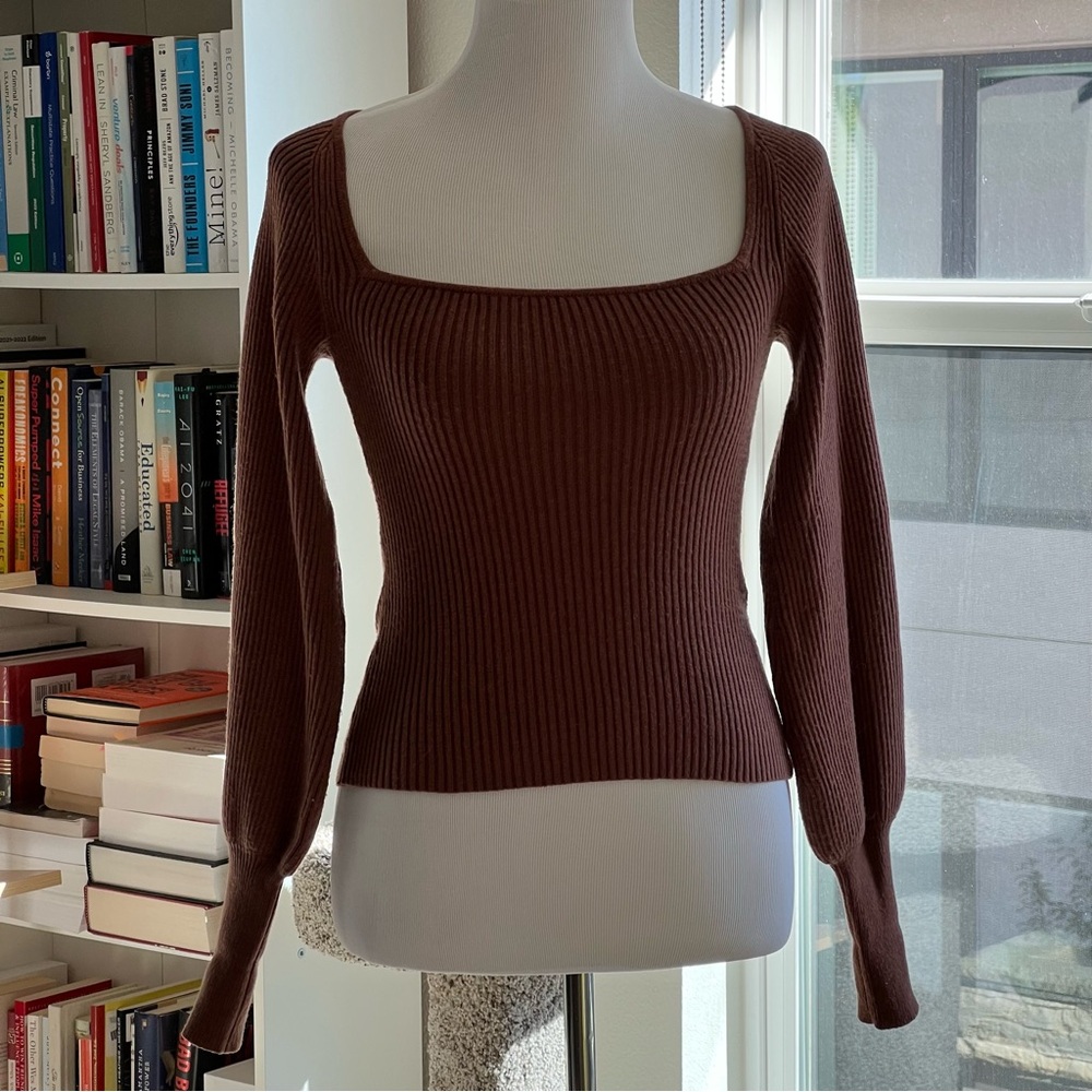 OAK AND FORT Square Neck Sweater